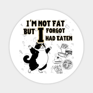 Cat i am mot fat but i forgot i had eaten Magnet